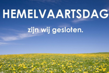 Hemelvaartsdag 9 mei 2024 gesloten